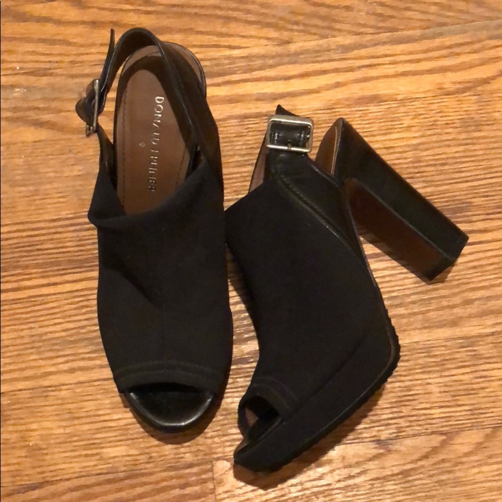 Donald Pliner stretch crepe platforms